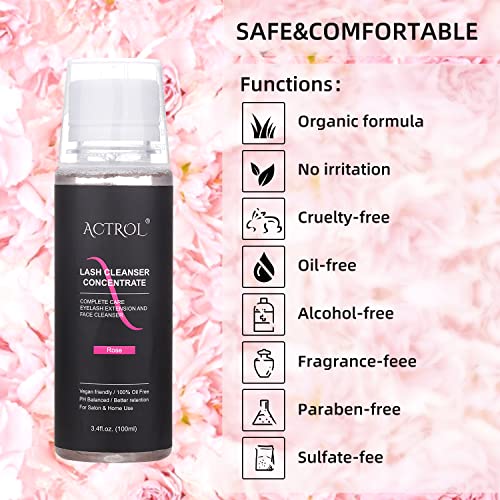 ACTROL Eyelash Cleanser Concentrate 100ml Rose Shampoo