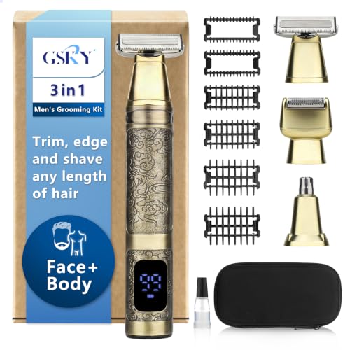 GSKY Gold 3-in-1 Body Groomer & Beard Trimmer Kit Waterproof