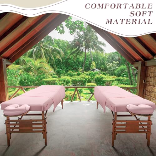 Mixweer 3-Set Microfiber Massage Table Sheets with Pockets - Pink (9 Pcs)