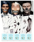 Halloween Skeleton Half Face Temporary Tattoos Kit with Remover