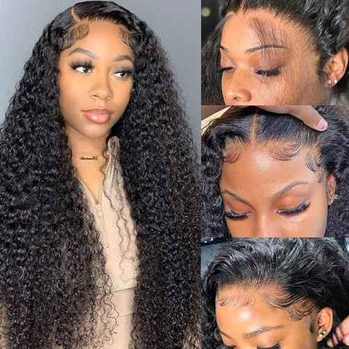 Lace Front Wigs Human Hair 13x6 Water Wave Lace Frontal Wigs Human Hair for Women 180% Density HD Transparent Glueless Virgin Human Lace Front Wigs Pre Plucked 30Inch