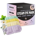 Steam Eye Mask, 20 Pack Self-Heating Disposable Warm Eye Masks for Relaxation & Comfort, Lavender, Mint, Jasmine & Chamomile Aromas, Spa Sleep Mask, Travel Essentials