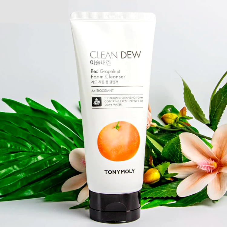 TONYMOLY Clean Dew Foam Cleanser, Red Grapefruit, 6 Fl Oz