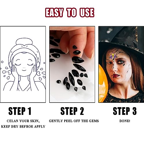 Bowitzki Face Jewels Rhinestone Stickers Self Adhesive