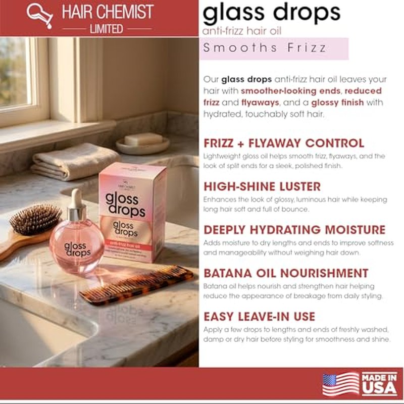 Hair Chemist Gloss Drops Anti-Frizz Hair Oil - 3.38 oz