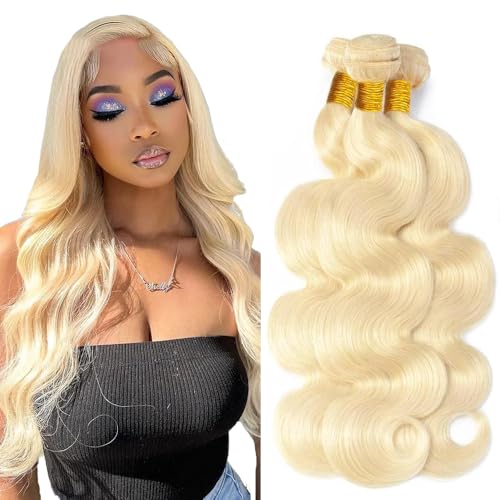 Freiuoke 613 Blonde Body Wave Hair Bundles 14 16 18in Virgin Brazilian 3 Bundles