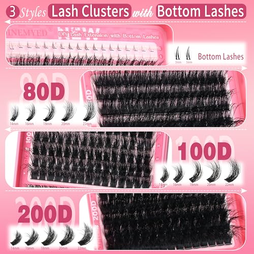 Lash Clusters with Bottom Lashes 14-22mm Volume Eyelash Extension