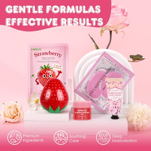 Strawberry Skincare Gift Set, 15-Piece Teen & Travel Kit