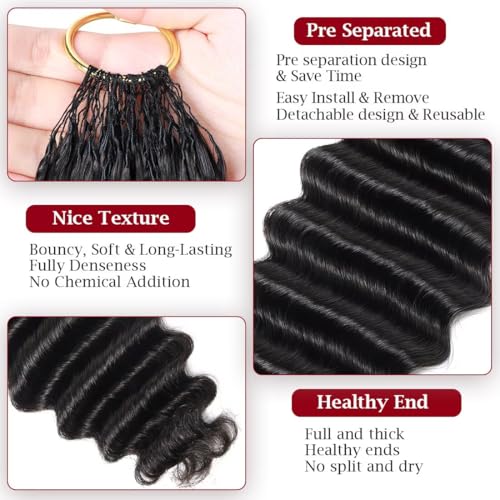 LOLly Hair 1B# 16 Inch Feather Human Crochet Hair Pre-Looped 110g Deep Wave