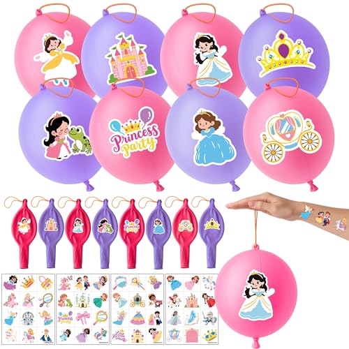 Princess Party Favors Set - 72 Pieces with Punch Balloons & Tattoos