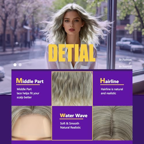 GUOJIAN 14-Inch Blonde Bob Wig - Wavy Shoulder Length Heat Resistant