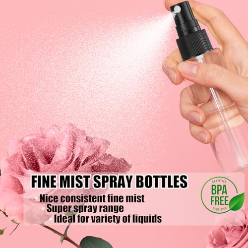 100 Pack 2oz Fine Mist Spray Bottles - Refillable Travel Containers