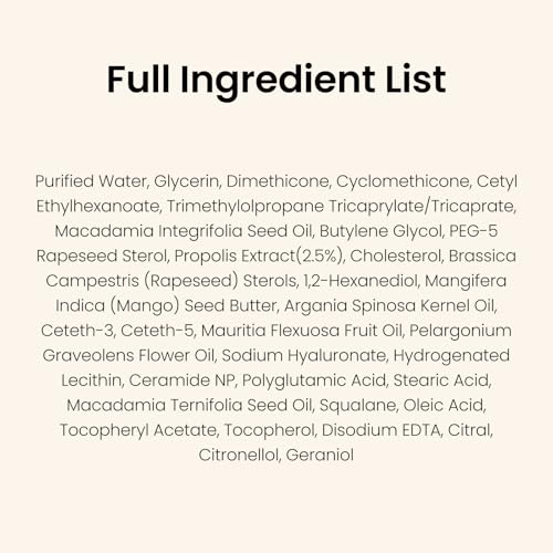 CNP Honey Ceramide Moisturizer with Propolis Extract & Hyaluronic Acid, Propolis Ampule Oil-in-Cream with 5 Oil Blend, Anti Aging Face Cream, for Firm, Radiant Skin, Korean Skin Care (1.76 fl. oz)