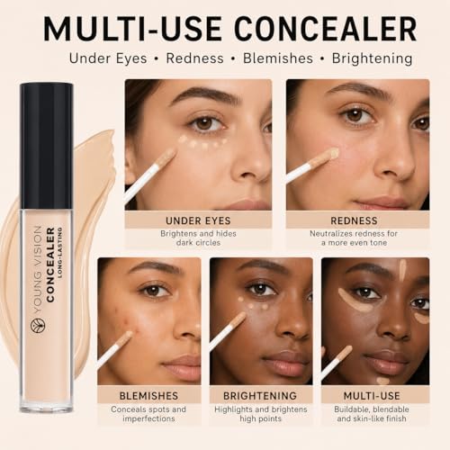 Full Coverage Liquid Concealer Light Medium | Waterproof & Long-Lasting