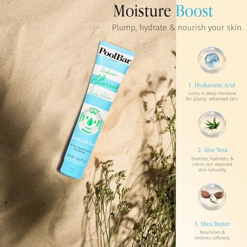 PoolBar Sundowner Aftersun Body Lotion for Women and Men Skin Care, Hydration and Soothing Relief Coconut & Vanilla Scent Sun Care, Enriched with Hyaluronic Acid, Shea Butter, and Aloe Vera, 200ml