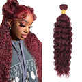 #99J Burgundy Water Wave Hair Bundles - 34 Inch, 100g