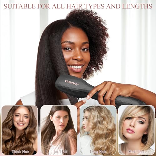 4-in-1 Hair Dryer Brush Straightener - 1200W Ionic Ceramic