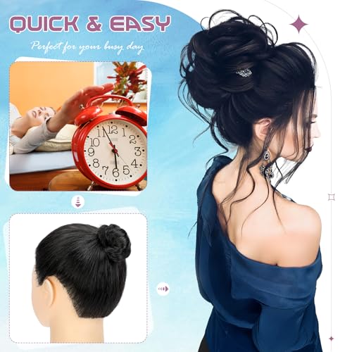 Messy Bun Hair Piece Curly Chignon with Elastic Band