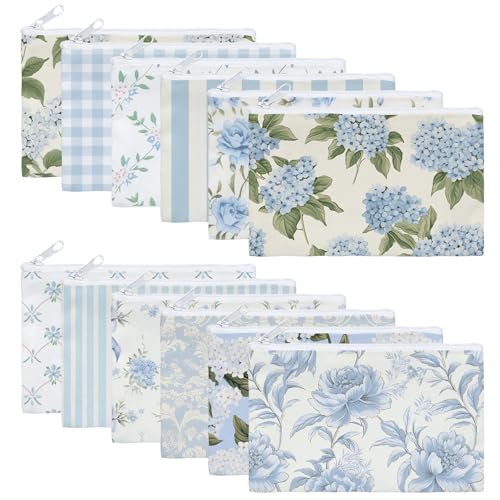 Kacctyen 12 Pcs Vintage Floral Makeup Bags Set for Women