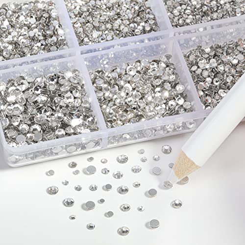 Beadsland Crystal Flatback Rhinestones 7200pcs Nail Art Gems - Mixed Sizes
