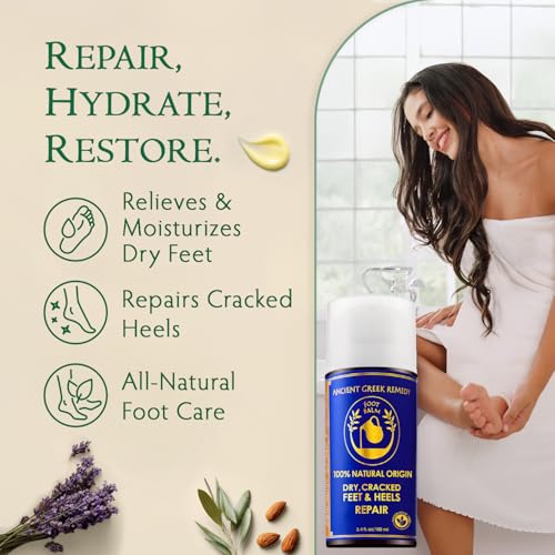 Ancient Greek Remedy Organic Foot Cream - Dry Cracked Heel Repair Balm