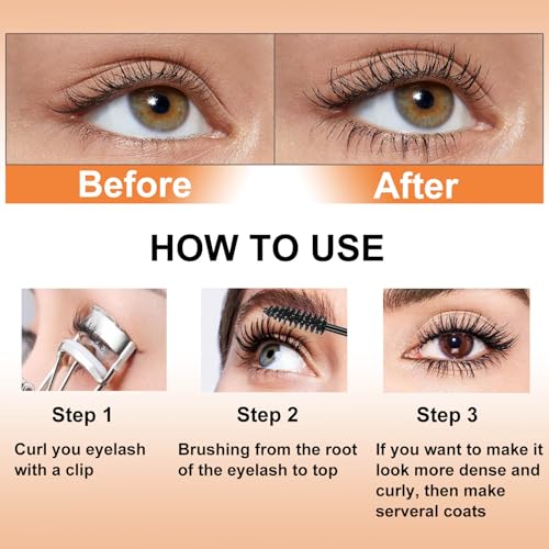 Burgundy Eyelash Mascara Volumizing Lengthening Hypoallergenic Mascara Longwear and Smudge Resistant Liquid Lash Extensions Curling Defining Clump & Flake Free (05#)