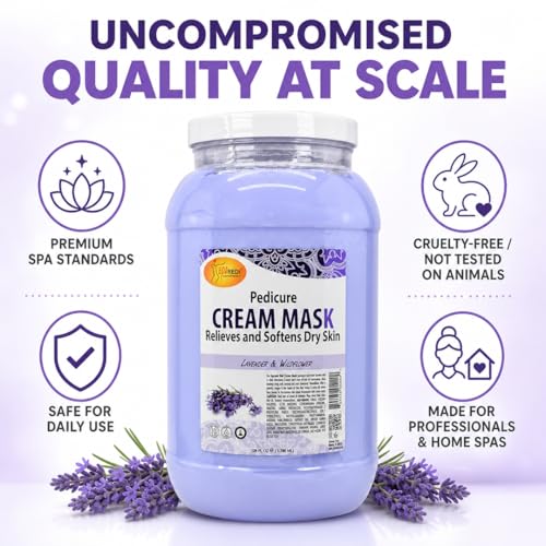 SPA REDI Pedicure Cream Mask & Massage Lotion - Lavender & Wildflower (128 oz)
