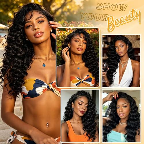 Feather Crochet Hair 16 Inch Human Hair Extensions Ocean Wave