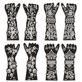 Henna Stencils for Hands – 12 Reusable Sheets with Left & Right Floral Designs