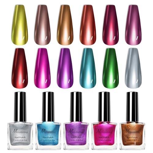 IMGDD Olive Golden Yellow Metallic Nail Polish - Chrome Effect, 7.5ml