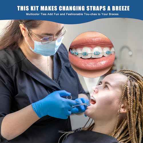 TTKBHHQ-Multi-Color Orthodontic Ligatures 2080 Pieces and DIY Tools, Braces Rubber Band Tool Set