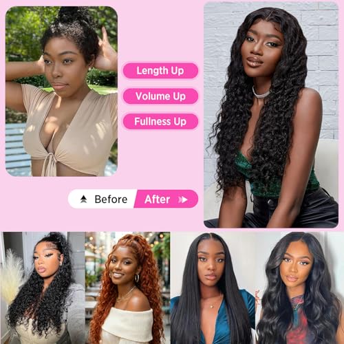 Brazilian Virgin Water Wave Human Hair Bundles - Natural Black, 3 Pack