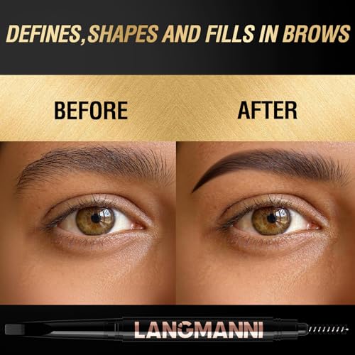 Dual-Ended Eyebrow Pencil with Spoolie Brush - Ultra-Fine Tip
