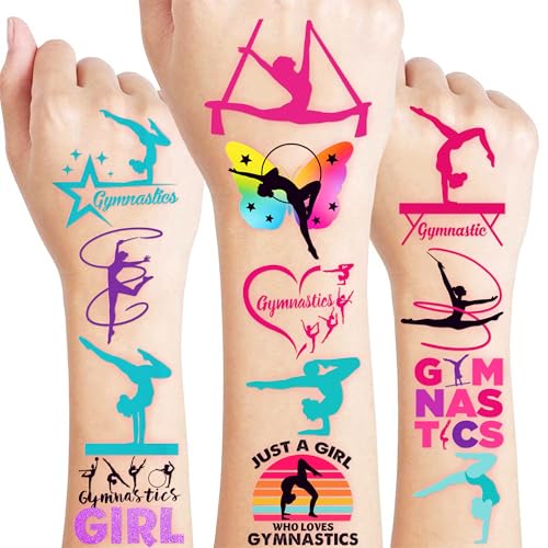 96 PCS Gymnastics Temporary Tattoos for Kids | Party Favors