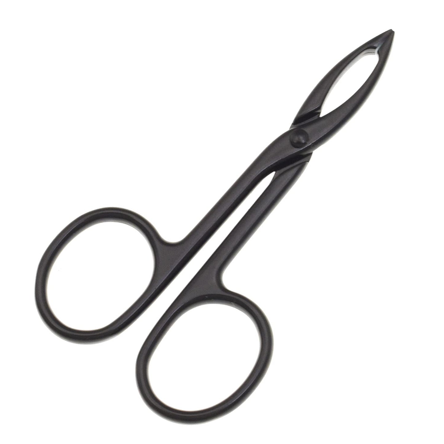 Motanar 2 Pieces Tweezers Scissor Handle Straight Tip Scissor Shaped Eyebrows Tweezers for Hair Plucker Remover Facial Hair Eyebrows Care (Silver and Black)
