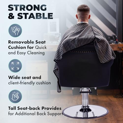 Buy-Rite Chelsea Black Tufted Salon Chair | Hydraulic Styling