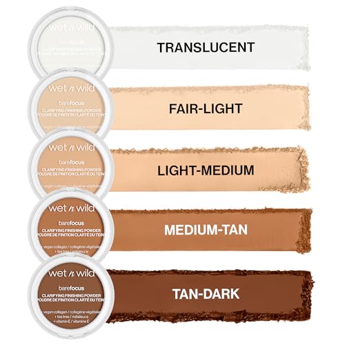 wet n wild Bare Focus Clarifying Finishing Powder | Matte | Pressed Setting Powder Translucent (Pack of 2)