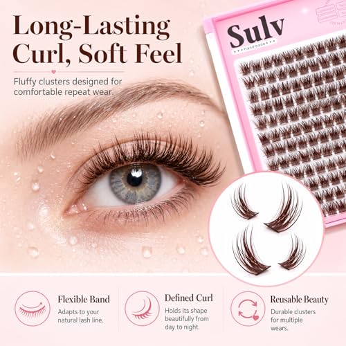 SULV Lash Clusters 144Pcs D Curl 8-20mm Eyelash Extensions