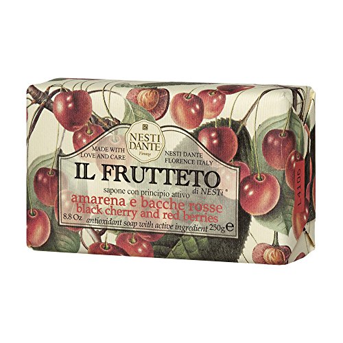 Nesti Dante Soap Bar, Italian Made Triple Milled Bar Soap in Black Cherry, 250 g (Pack of 1)