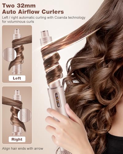 7MAGIC 7-in-1 Air Styler & Hair Dryer Brush with Auto-Wrap Curlers