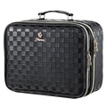 Makeup Bag with LED Lighted Mirror & Brush Holder