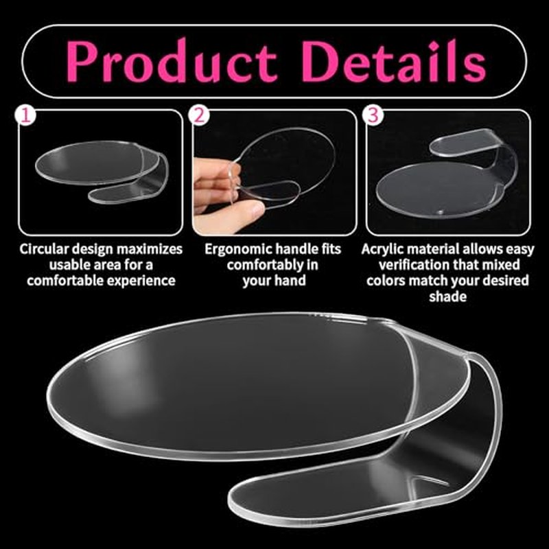 2-Pack Acrylic Makeup Mixing Palette Set for Easy Blending