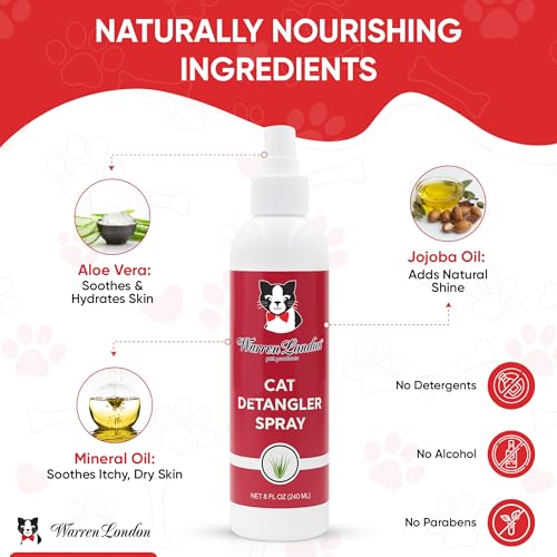 Warren London Cat Detangler Spray - Unscented Leave-in Conditioner 8 oz