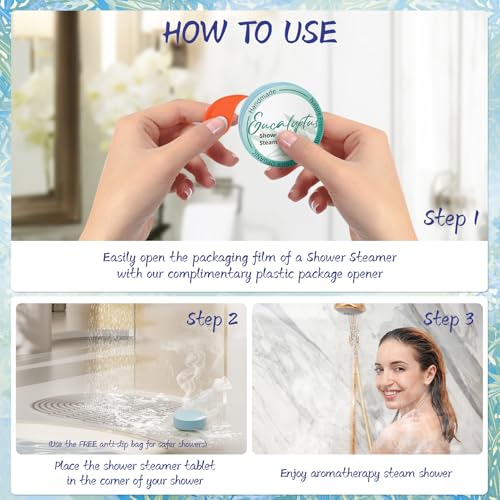 Aromatherapy Shower Steamers - 8 Pack Natural Essential Oils for Relaxation
