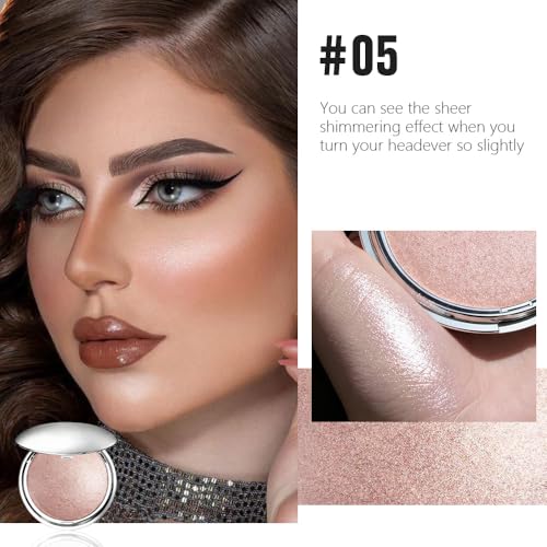 Champagne Glow Shimmer Highlighter Powder – Waterproof Face Makeup