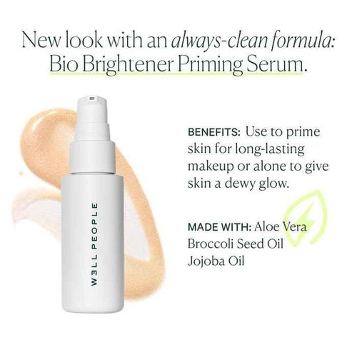 Well People Bio Brightener Priming Serum, Nourishing Primer For Long-Lasting Makeup & A Healthy Glow, Brightens & Soothes Skin, Vegan & Cruelty-free