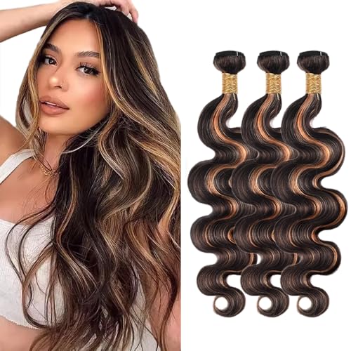 Ombre Body Wave Human Hair Bundles 16 18 20 Inch 300g