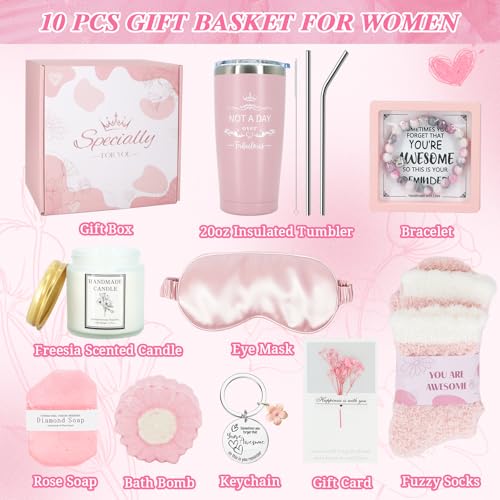 Pink Birthday Gifts for Teen Girls Women, Gift Ideas for Teenage Girls, Valentine's Day Christmas Gift Set for Her Girlfriend Mom Tween Girl Best Friend Wife Sister