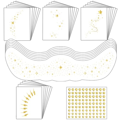 Gold Glitter Freckles Temporary Tattoo Set – 6 Face Sheets + 24 Eye Stickers