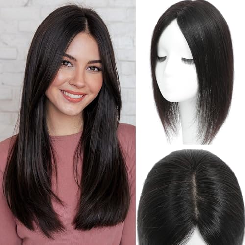Remy Human Hair Topper 12 Inch with Mono Base Clip-In